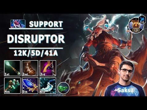 Disruptor Hard Support | 7.32d | Saksa Pos 5 Disruptor Play | Dota 2 Immortal Gameplay
