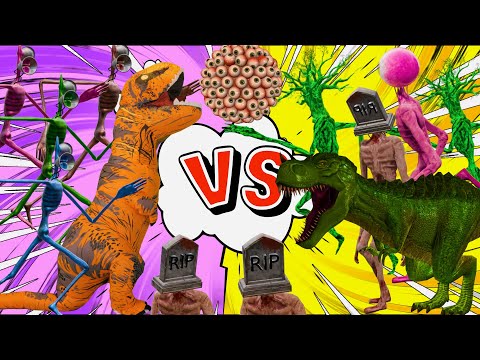 Green T-Rex VS Giant T-Rex LEO VS Siren Head Eye Ball VS Siren Head RIP VS Team Colorful Siren Head