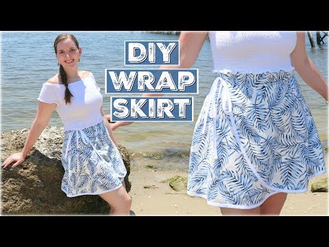 How to Make a Wrap Skirt without a Pattern | DIY Wrap Skirt Tutorial | Sewing Projects for Beginners