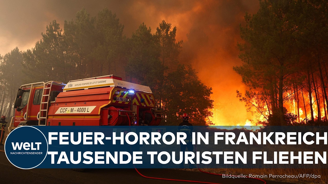FRANKREICH: Tausende Touristen evakuiert! Waldbrand wütet weiter im Südwesten Frankreichs!