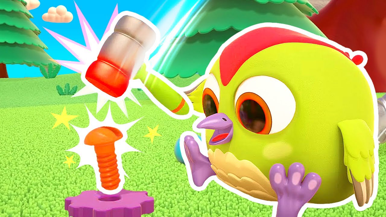 Brincadeiras divertidas do Hophop, a coruja, e do Peckpeck! Desenho animado infantil dos passarinhos