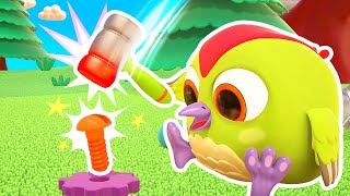 Brincadeiras divertidas do Hophop, a coruja, e do Peckpeck! Desenho animado infantil dos passarinhos