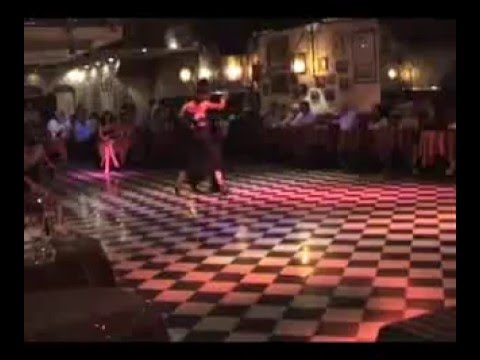  Mariangeles Caamaño  and  Bruno Tombari  are  dancing  to  the  tango  "  La Melodia de Nuestro Adios  "
