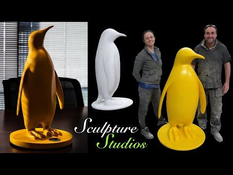 Creating Cute Fibreglass Penguins by Sculpture Studios