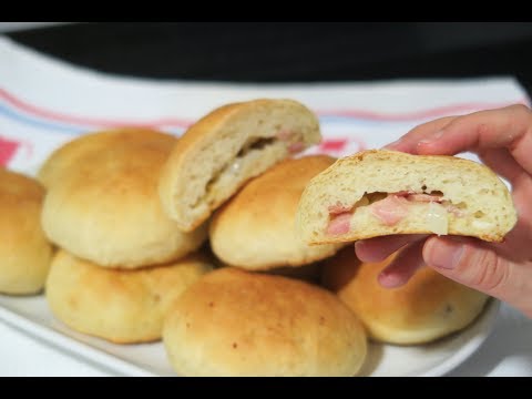 Pan de papa o patata relleno de bacon y queso