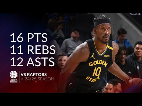 Jimmy Butler 16 pts 11 rebs 12 asts vs Raptors 24/25 season
