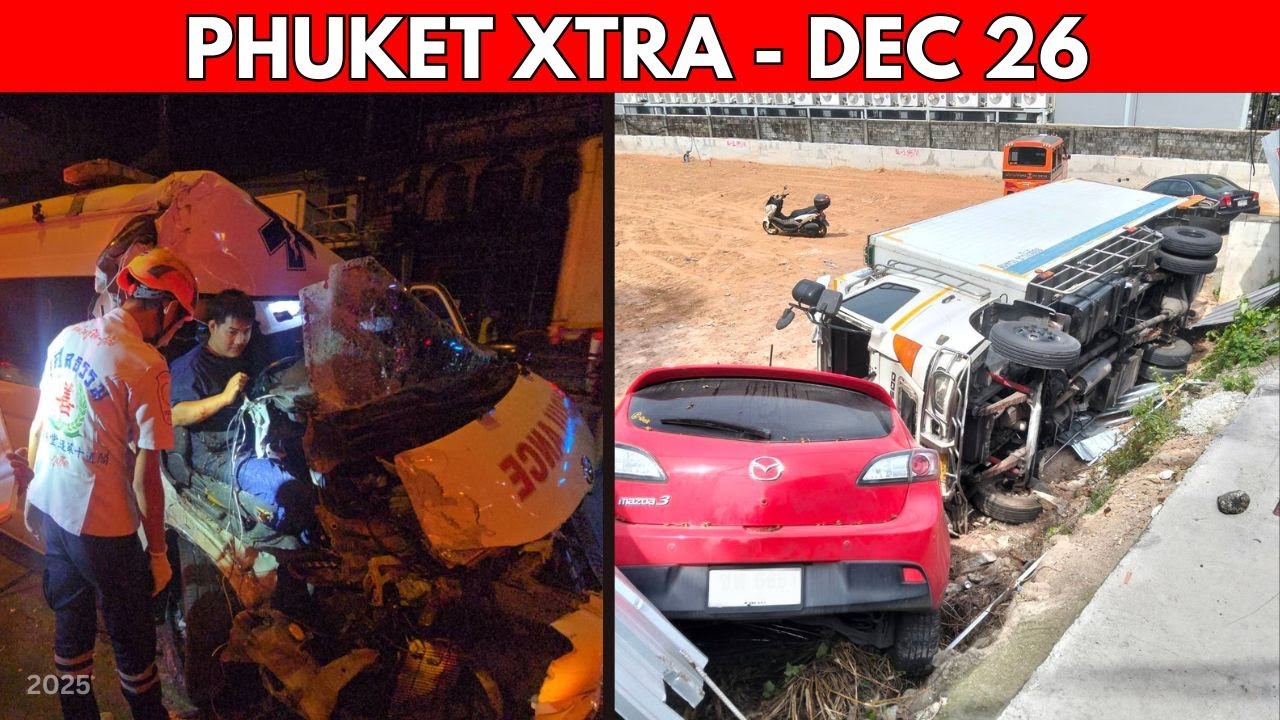 Bangkok Ambulance Crashes In Phuket, ‘Brake Failure’ Blamed For Kata Crash || Thailand News