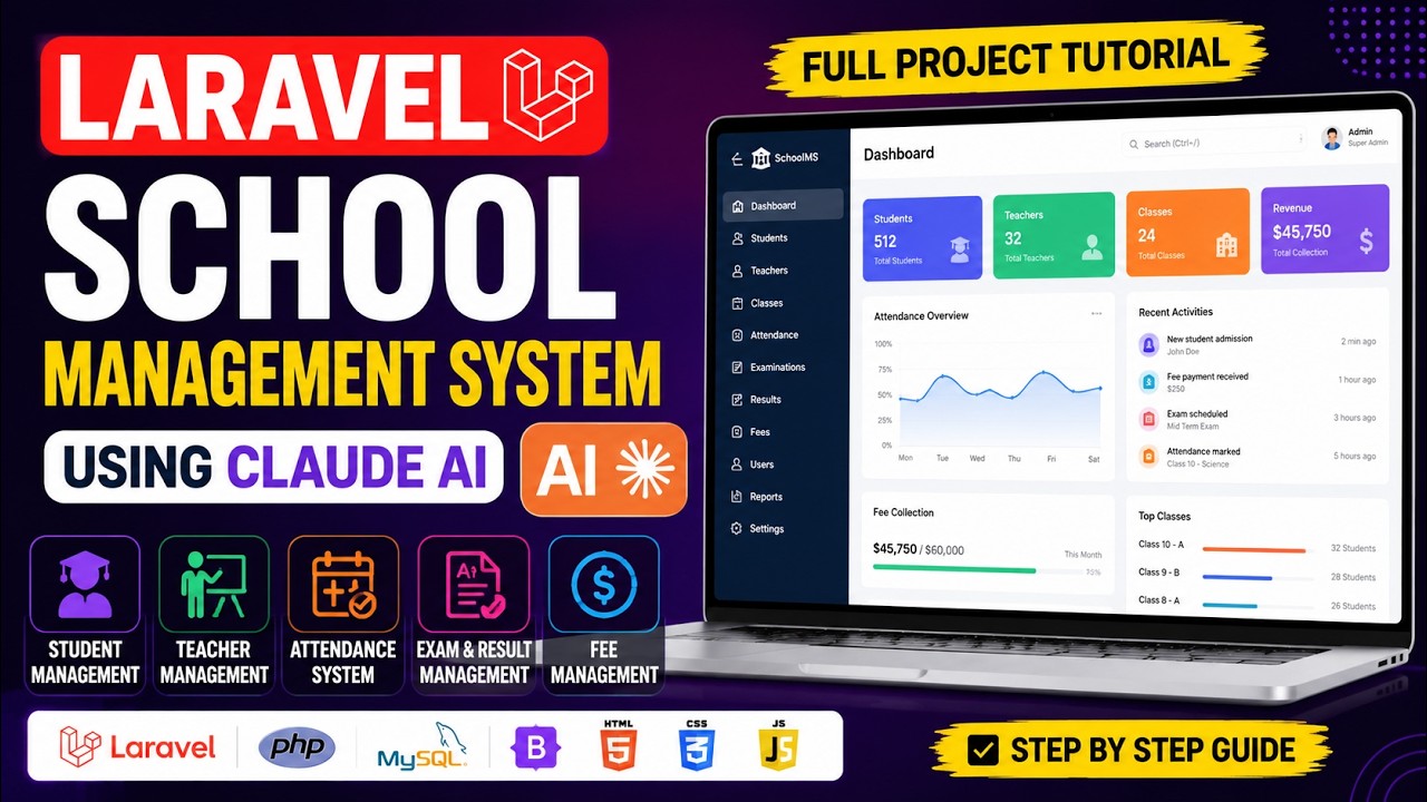 Laravel School Management System Using Claude Code | Complete AI-Powered Development Guide