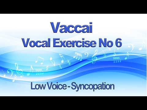 Vaccai Lesson VI Syncopation Key Db for Low Voice