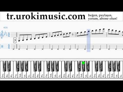 Piyano dersleri (sağ el) Justin Bieber - Sorry Notalar Eğitim Bölüm#1 um-i723