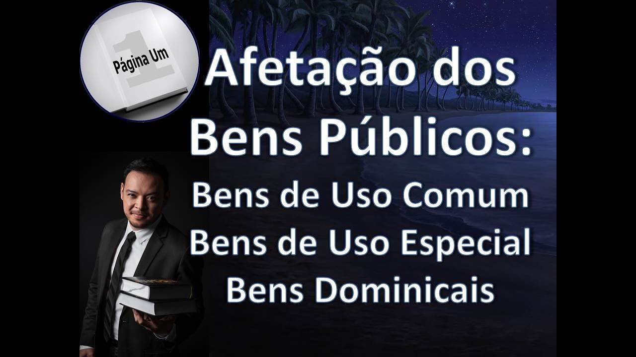 Classificação e afetação dos Bens Públicos: bens de uso comum, uso especial e bens dominicais