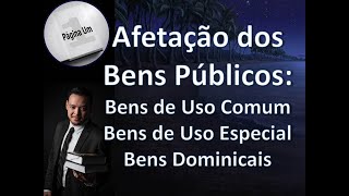 Classificação e afetação dos Bens Públicos: bens de uso comum, uso especial e bens dominicais