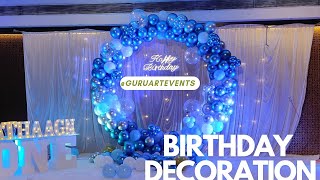 1st Birthday Decoration | Crome Balloon ring Decoration | ‎@Guru art&event's   #balloondecoration