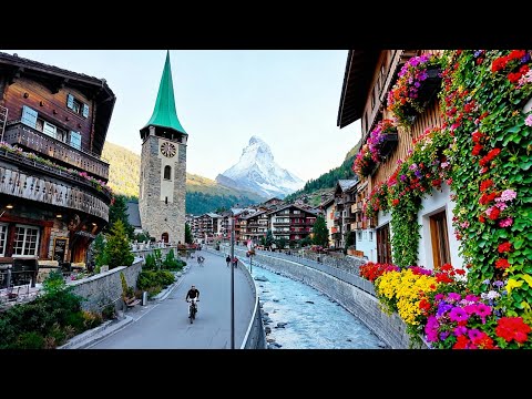 Zermatt Switzerland Walking Tour 4K | Matterhorn Views (سويسرا)