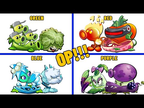 PVZ 2 - 4 SUPER Color Team Plants vs SUPER Team Zombies! Team So OP!!!