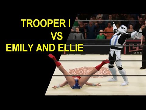 WWE 2K18 Trooper I vs Emily and Ellie - KO Handicap Match