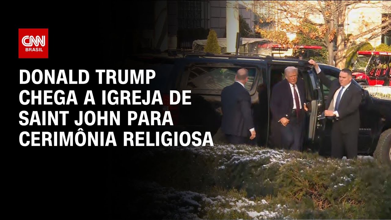 Donald Trump chega a igreja de Saint John para cerimônia religiosa | CNN NA POSSE DE TRUMP