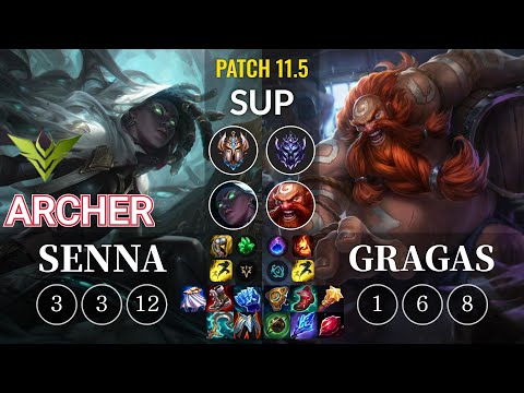 V3 Archer Senna vs Gragas Sup - KR Patch 11.5