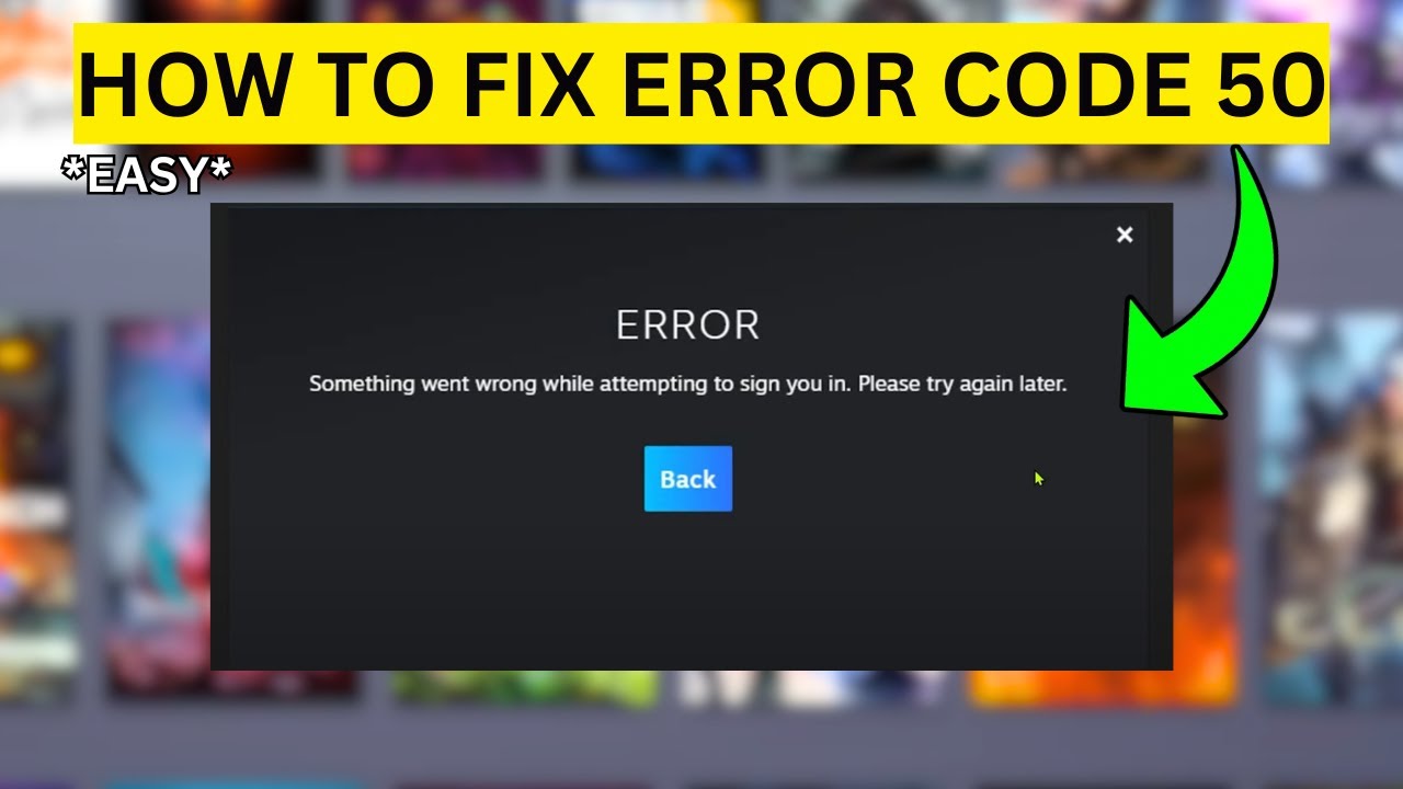 How To Fix Error 50 on Steam(EASY)