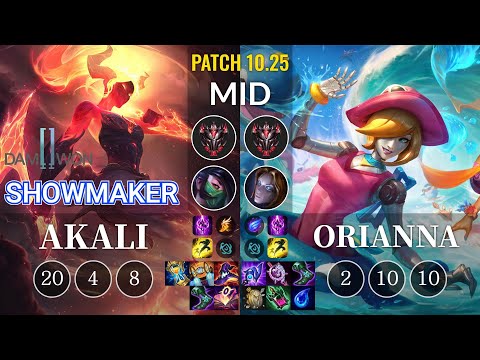 DWG ShowMaker Akali vs Orianna Mid - KR Patch 10.25