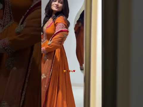 Orange Georgette Embroidered Anarkali Set