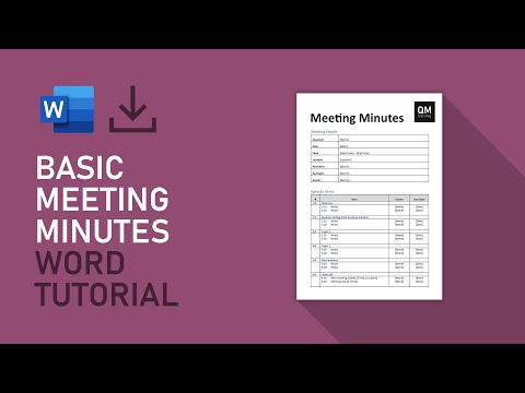 Basic Meeting Minutes Template | Microsoft Word Tutorial [FREE DOWNLOAD]