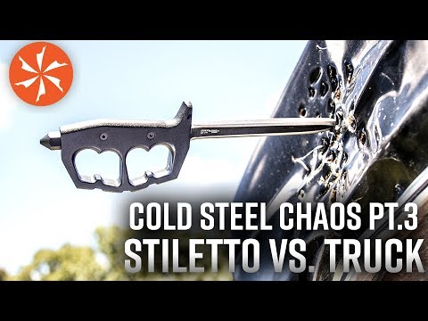 Cold Steel Chaos Stiletto Vs. Steel Fender