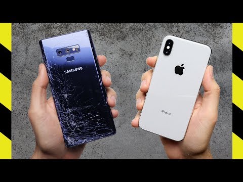 Galaxy Note 9 vs. iPhone X Drop Test!