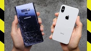 Samsung Galaxy Note9 vs Apple iPhone X Drop Test