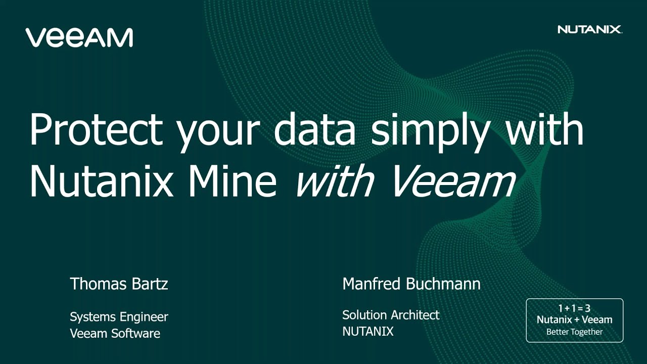 Einfache Datensicherung mit Nutanix Mine with Veeam video