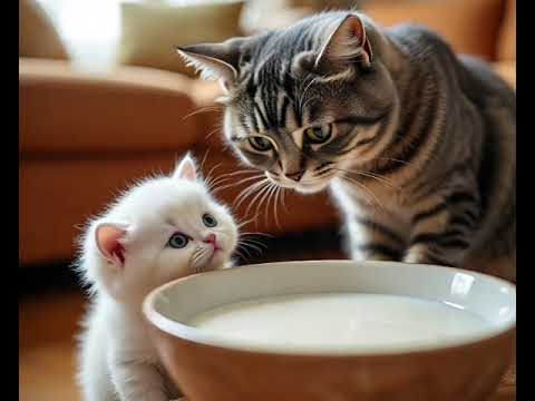 Beautiful activities of cat and kitten ❣️🥰