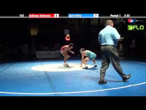 Junior 152 - Anthony Valencia (California) vs. Zach Kelly (Pennsylvania)