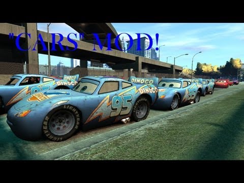 GTA IV - Disney "CARS" Mod Event! Group Stunt, BUSTED & Demolition Derby