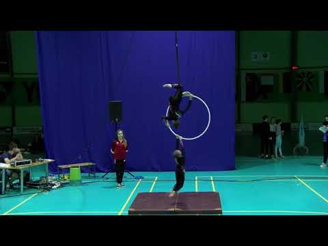 European champions  aerial hoop duo   Emilia  i Maja  10-13 age FPFC   SK TALENT TEAM