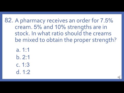 PTCB PTCE Practice Test Question 82 - Alligation Math Problem (Pharmacy Technician CPhT Test Prep)
