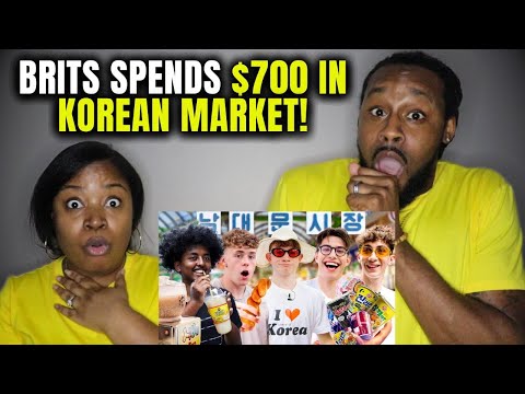 🇬🇧🇰🇷 "Here's $700. Buy whatever you want." British Highschoolers in Korean Market (Americans React)