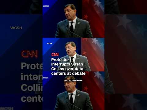 Protester interrupts Susan Collins over data centers at debate