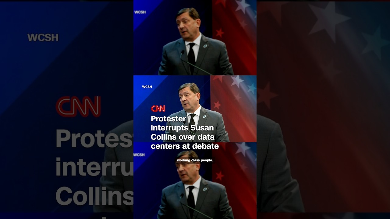 Protester interrupts Susan Collins at Maine Senate debate over data center climate impact