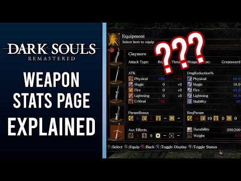 EXPLAINED - Understanding the Weapon Stats Page Symbols - Dark Souls Remastered