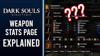 EXPLAINED - Understanding the Weapon Stats Page Symbols - Dark Souls Remastered