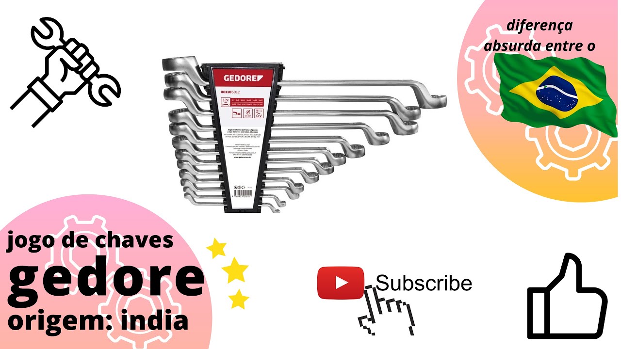 diferença entre jogo de chave  gedore origem Brasil e gedore origem índia