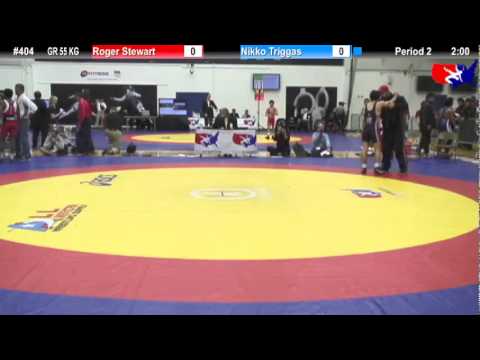 Schultz GR 55 KG Champ. Round 1: Roger Stewart (NYAC) vs. Nikko Triggas (NYAC)