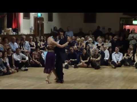  Claire da Silva  and  Dario da Silva  are  dancing  to  a  tango  at  England International Tango Festival  in  2014