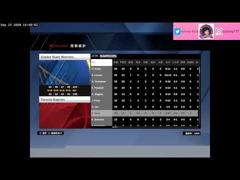 NBA2K20 My Career Ep.66 Warriors (勇士) (西部第6) vs Raptors (速龍) (東部第1)
