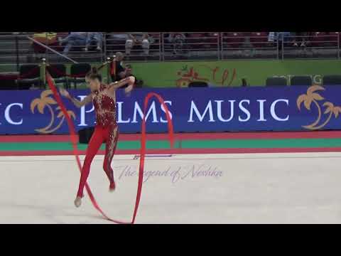Polina HORODNYCHA (UKR) ribbon - 2022 worlds Sofia Qualifs
