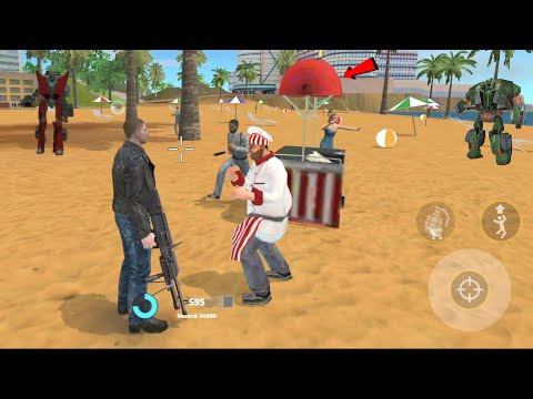 Rope Hero: Vice Town (Mutant Man Turns Hot Dog Trolley) Stone Man Fight Hawker - Android Gameplay HD