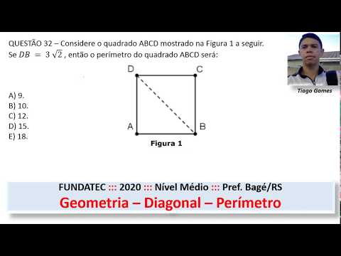 Teorema de Pitágoras Aplicado #FUNDATEC Q32 2020 Prova de Matemática #Concurso