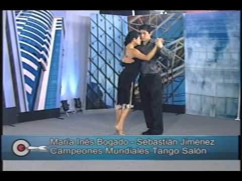  Maria Ines Bogado  and  Sebastian Jimenez  are  dancing  to  the  tango  "  Amarras  "