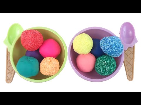 Ice Cream Cups Surprise Eggs Fruits - Learn Colours with Ice Cream Bolls