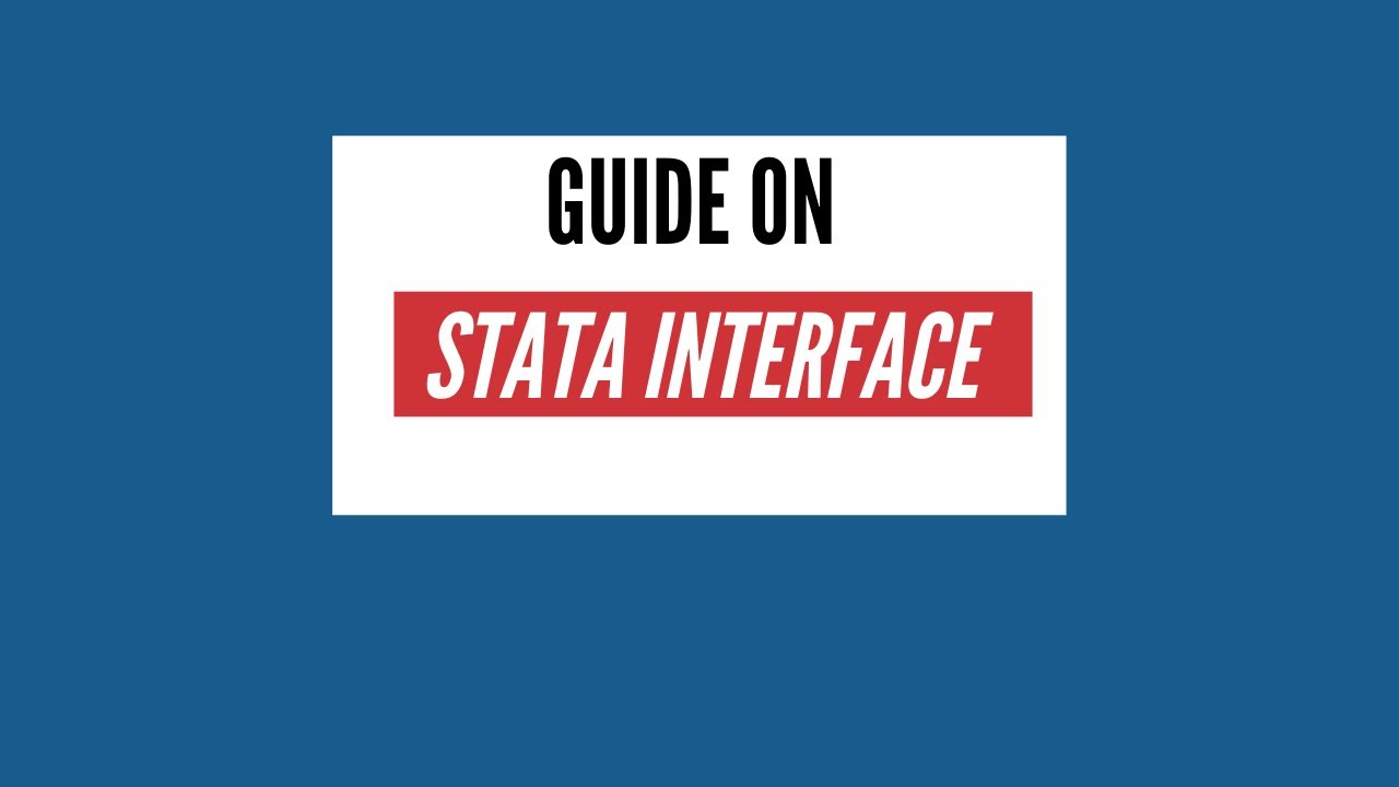 Introduction to Stata Interface and Dialog Box | The Data Hall